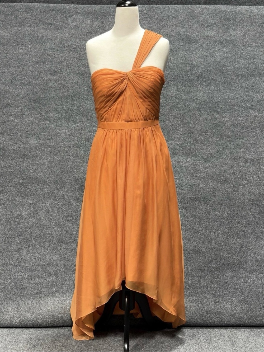 Phoebe Couture Dress Women’s 6 Orange One Shoulder High Low Open Back Formal